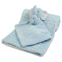 FBP220-B: Blue Elephant Comforter & Wrap